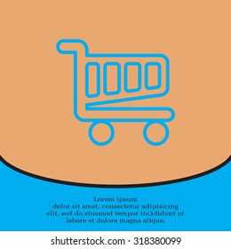 Vector shopping cart line icon