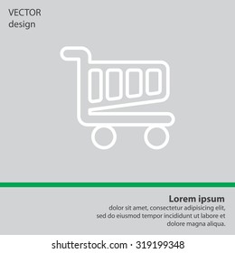Vector shopping cart line icon