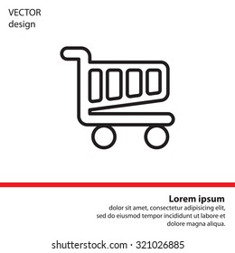 Vector shopping cart line icon