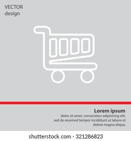 Vector shopping cart line icon