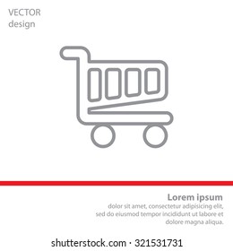 Vector shopping cart line icon