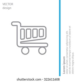Vector shopping cart line icon