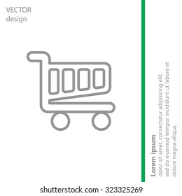 Vector shopping cart line icon