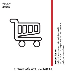 Vector shopping cart line icon
