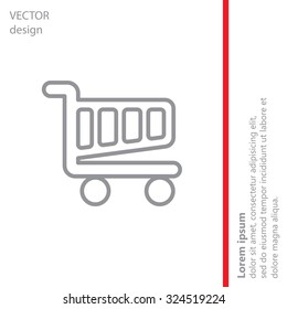 Vector shopping cart line icon