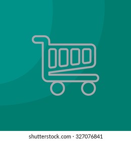Vector shopping cart line icon