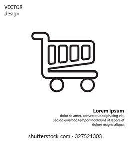 Vector shopping cart line icon