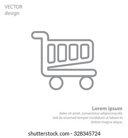 Vector shopping cart line icon