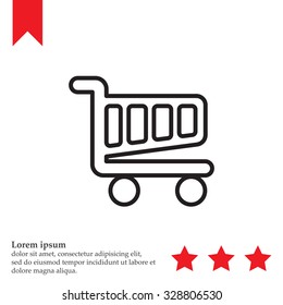 Vector shopping cart line icon
