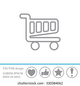 Vector shopping cart line icon