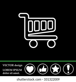 Vector shopping cart line icon
