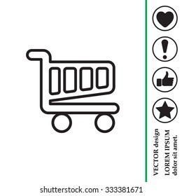 Vector shopping cart line icon