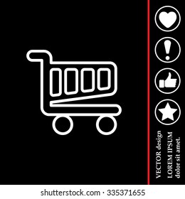 Vector shopping cart line icon