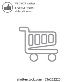 Vector shopping cart line icon
