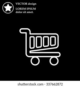 Vector shopping cart line icon