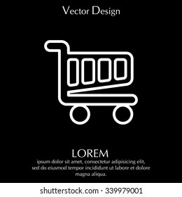 Vector shopping cart line icon