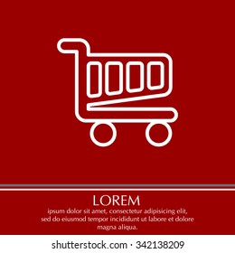 Vector shopping cart line icon