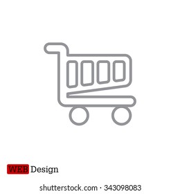 Vector shopping cart line icon