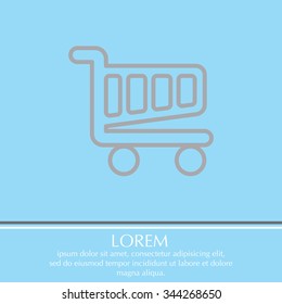 Vector shopping cart line icon