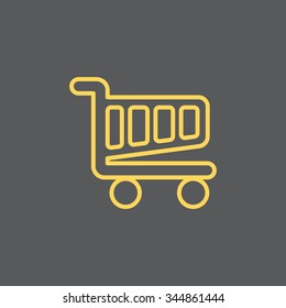 Vector shopping cart line icon