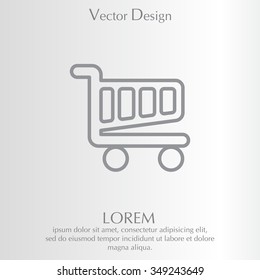 Vector shopping cart line icon