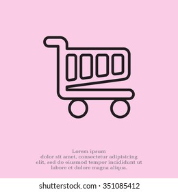 Vector shopping cart line icon