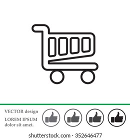 Vector shopping cart line icon