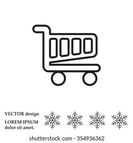 Vector shopping cart line icon