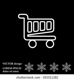Vector shopping cart line icon