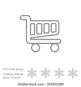 Vector shopping cart line icon