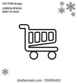 Vector shopping cart line icon