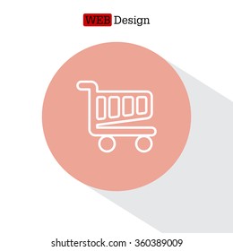 Vector shopping cart line icon