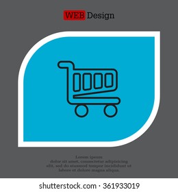 Vector shopping cart line icon
