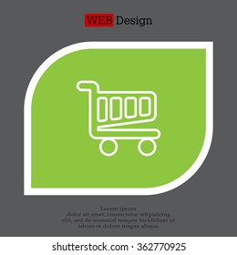 Vector shopping cart line icon