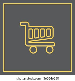 Vector shopping cart line icon