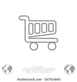 Vector shopping cart line icon