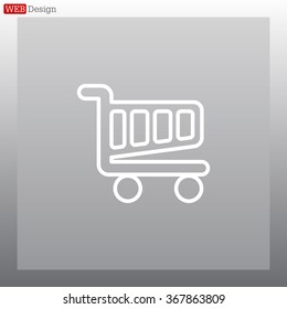 Vector shopping cart line icon