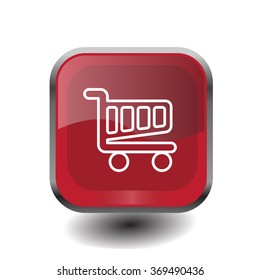 Vector shopping cart line icon
