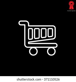 Vector shopping cart line icon