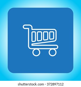 Vector shopping cart line icon