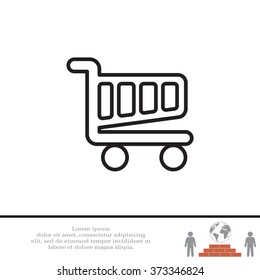 Vector shopping cart line icon