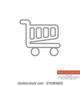 Vector shopping cart line icon