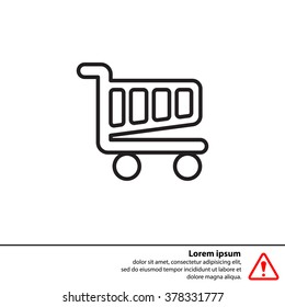 Vector shopping cart line icon