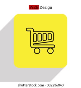 Vector shopping cart line icon