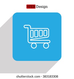 Vector shopping cart line icon