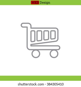 Vector shopping cart line icon