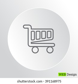 Vector shopping cart line icon