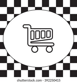 Vector shopping cart line icon