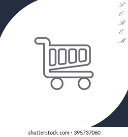 Vector shopping cart line icon