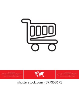 Vector shopping cart line icon